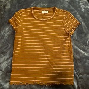 Burnt orange Madewell striped tshirt
